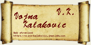 Vojna Kalaković vizit kartica